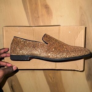 Men's Glitter Loafers - Gold